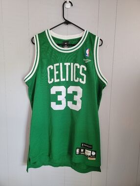 Vintage Reebok NBA Larry Bird 33 Celtics Men's Jersey Medium Green Length +2